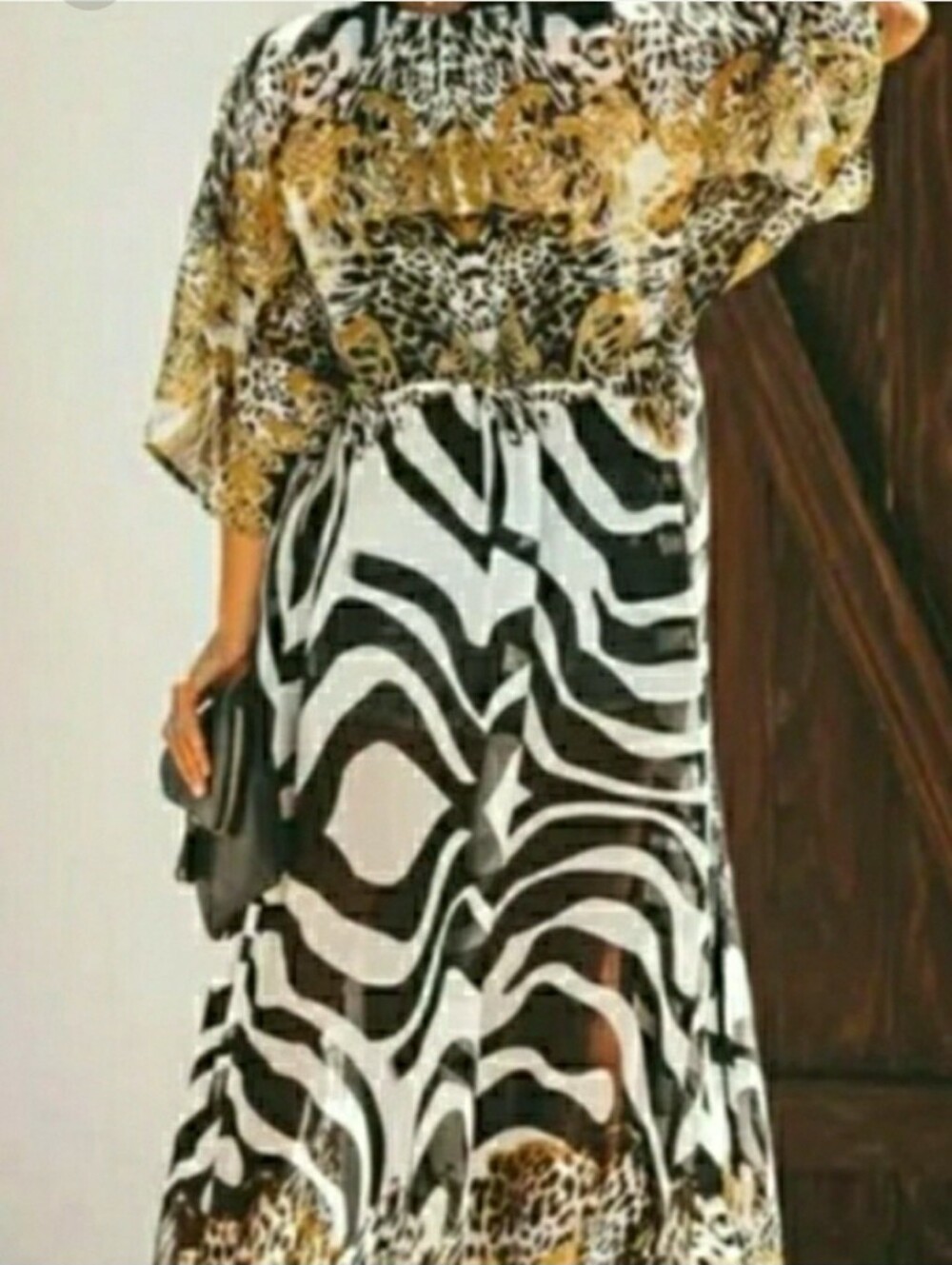 Kimono Leopard Swimsuit Cover Up Duster Zebra Wrap Top Tunic M 🤎 NEW - Picture 5 of 11